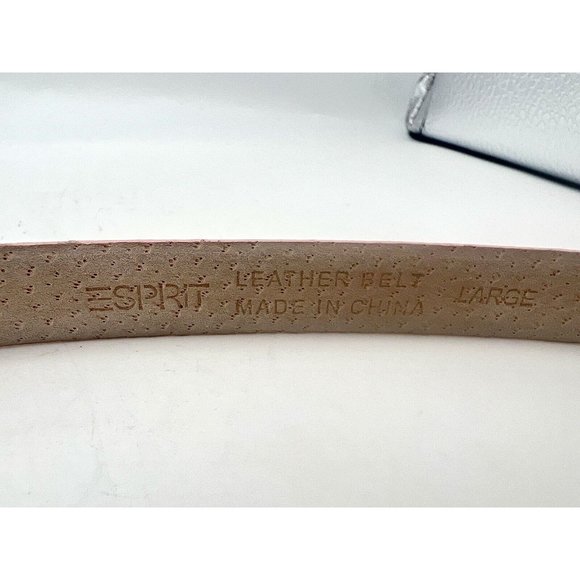 Women's ESPRIT Light Pink Leather Belt With Crocodile Print Size Large Barbie - Picture 5 of 5